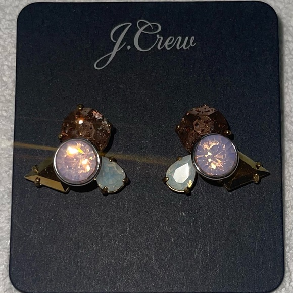 J Crew earrings. Pink/bronze. Posts - Picture 2 of 4
